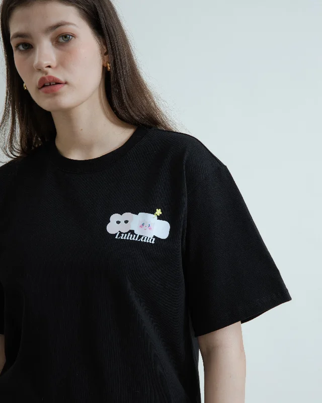 LULULALA Graphic Oversize Tee (Black) Feminine Women's Style 