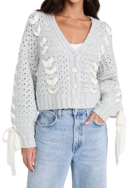 Laurel Cardigan In Grey Sharp Women's Italian