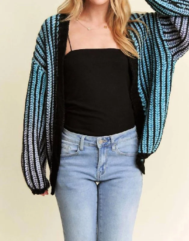 Ombre Sweater Cardigan In Multi Vacation