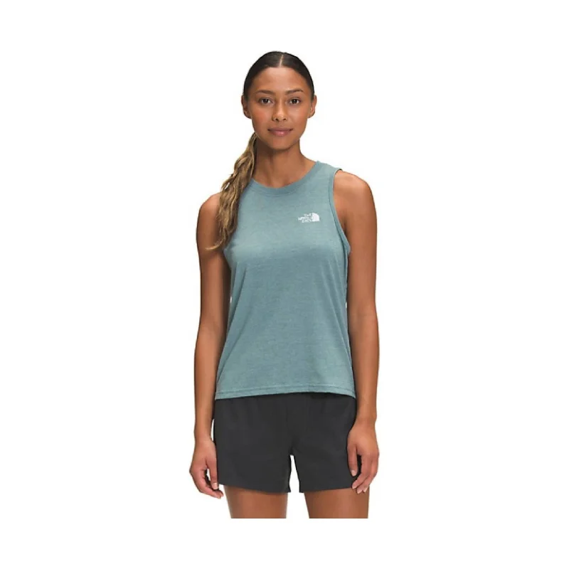 The North Face Women's Simple Logo Tank - Goblin Blue Heather - ONLINE STORE CREDIT/EXCHANGE ONLY Artistic Women's Hand - painted