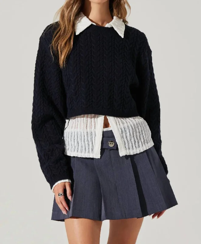 Jorah Sweater Top In Midnight Practical Women's Multi - 