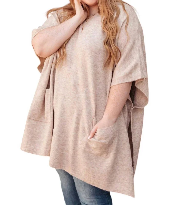 Pocket Poncho In Natural purpose