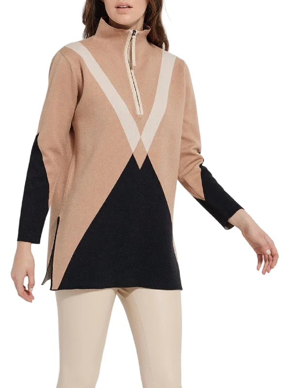 Paloma Pullover Sweater In Placed Argyle Cozy Women's Winter