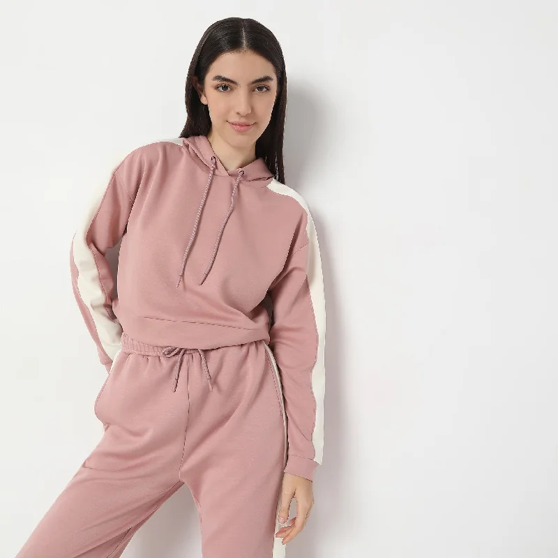 Relaxed Fit Full Sleeve with Hoodie and Drawstring T-Shirt Traditional Women's 
