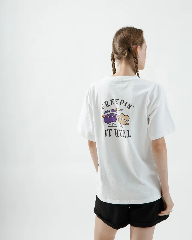 LULU Halloween Creepin' It Real Tee (White) Contemporary 
