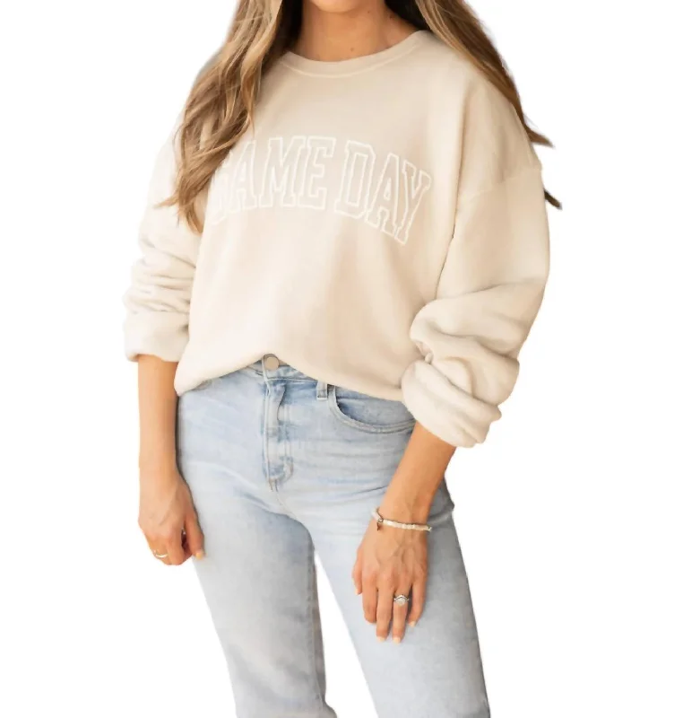 Your Game Day Sweatshirt In Beige Compression
