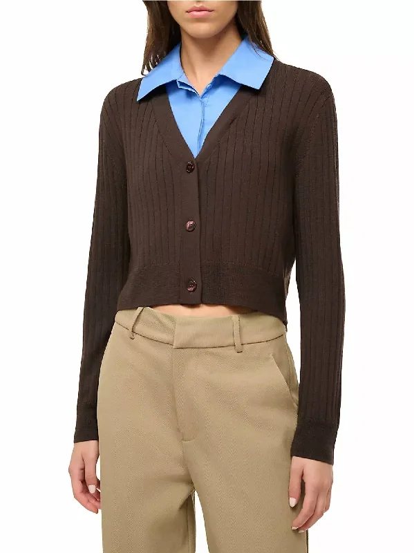 Wallis Collared Sweater In Earth/cornflower Sustainable Organic