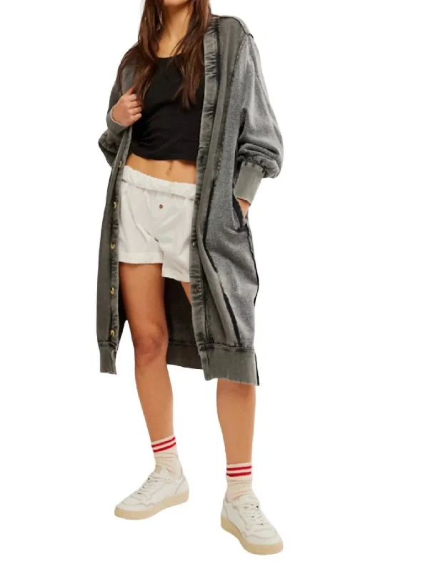 We The Free Dreamy Cardigan In Washed Black Classic Women's Tweed
