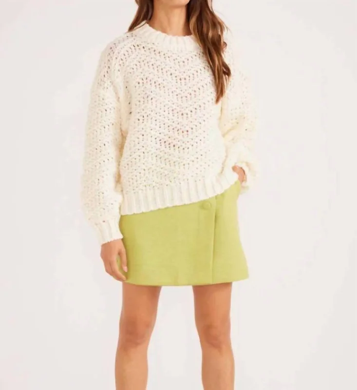 Luna Zig Zag Knit Jumper In Ivory Business