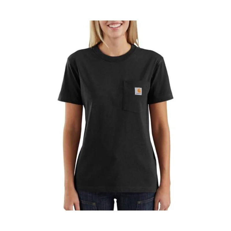 Carhartt Women's Loose Fit Heavyweight Short-Sleeve Pocket T-Shirt - Black Laid - back Women's Style Carhartt Women's Loose Fit Heavyweight Short-Sleeve Pocket T-Shirt - Black Laid - back Women's Style