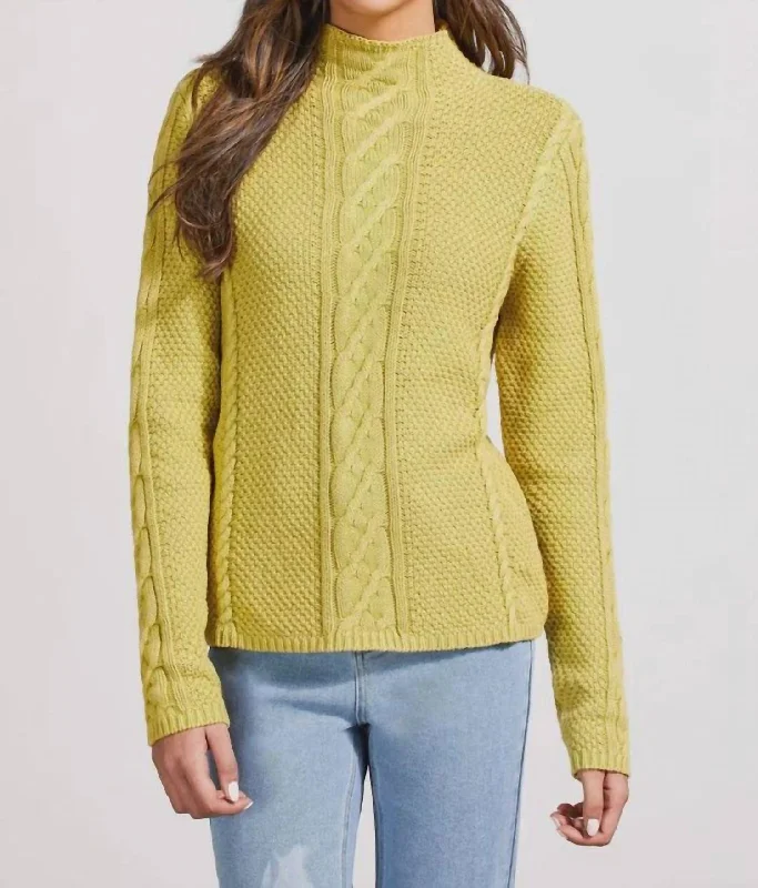 Funnel Neck Sweater In Pistachio Street
