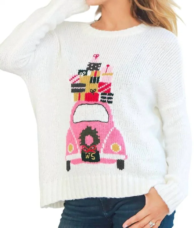 Wonderful Christmas Crew Sweater In White Hip Women's Urban