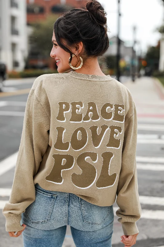 Tan Peace Love PSL Sweatshirt Dynamic Women's High - energy