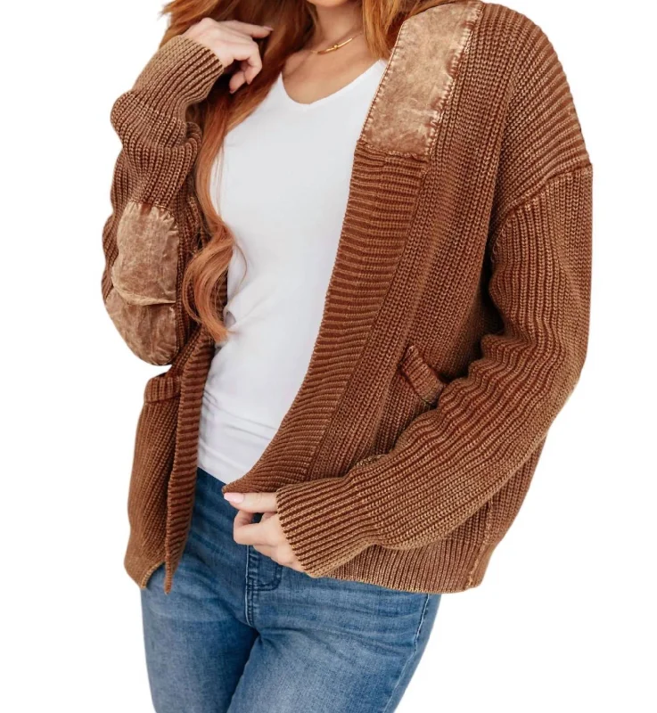 That I Can Work With Grandpa Cardigan In Brown Feminine Women's Style 