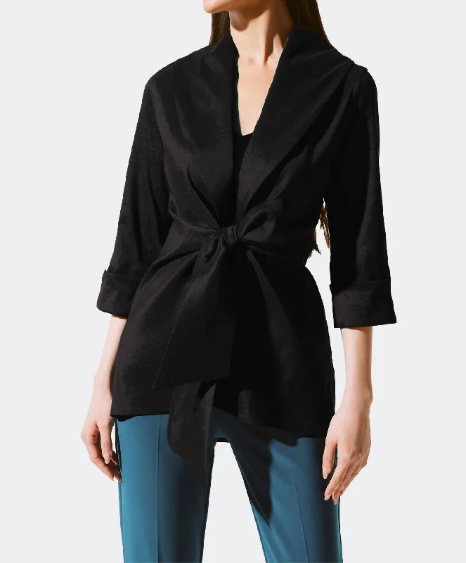 Stretch Taffeta Cover Up In Black Women