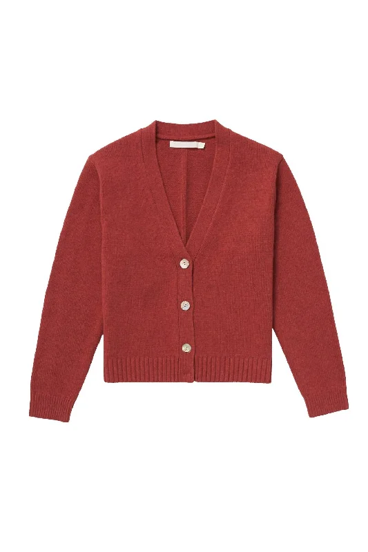 Harriet Cardigan In Cayenne Earthy Women's Hemp - based