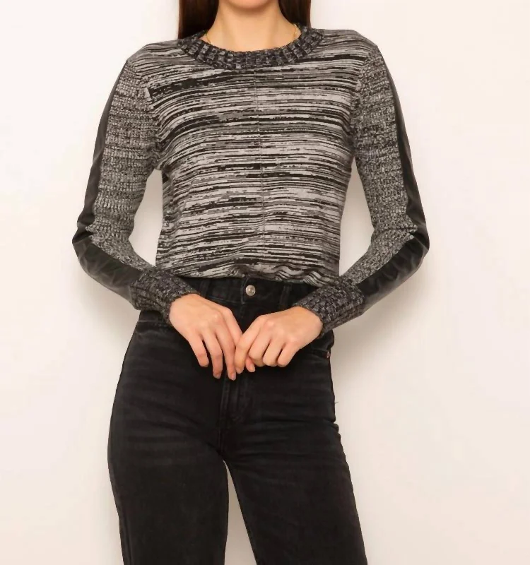Cillian Vegan Crew Sweater In Black Multi Luxurious Women's High -  end