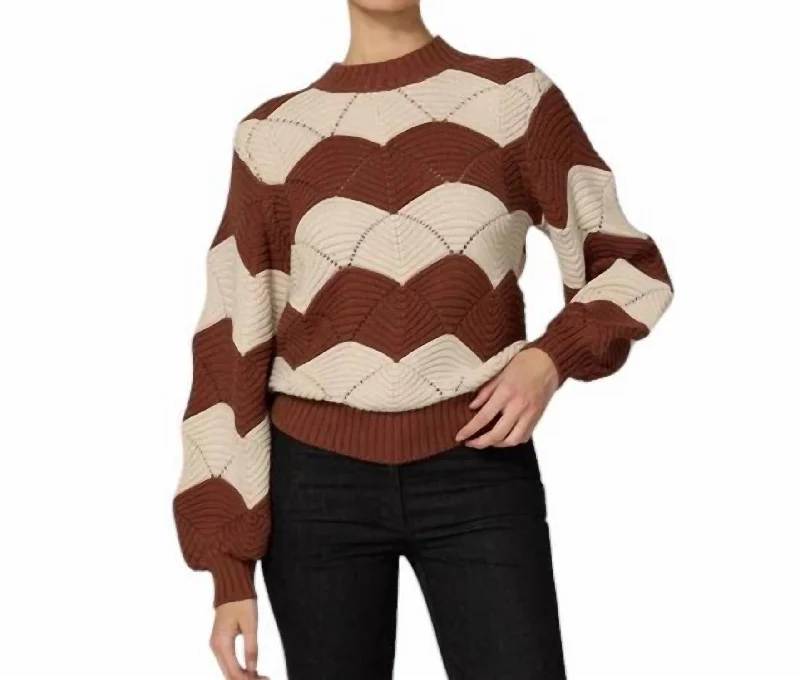 Kori Sweater In Ivory/terracotta European