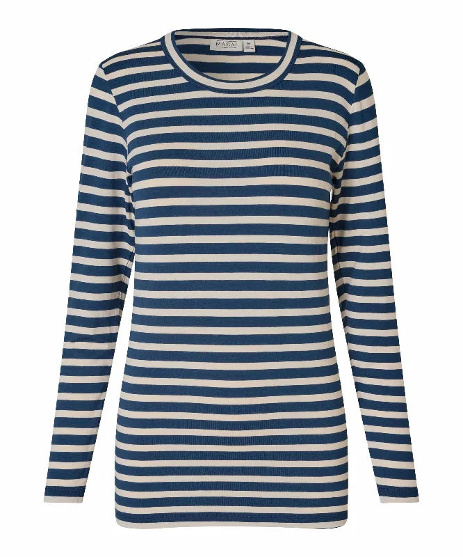 1009831 MaDoritla Striped Top - Moonlit Ocean Practical Women's Quick - dry