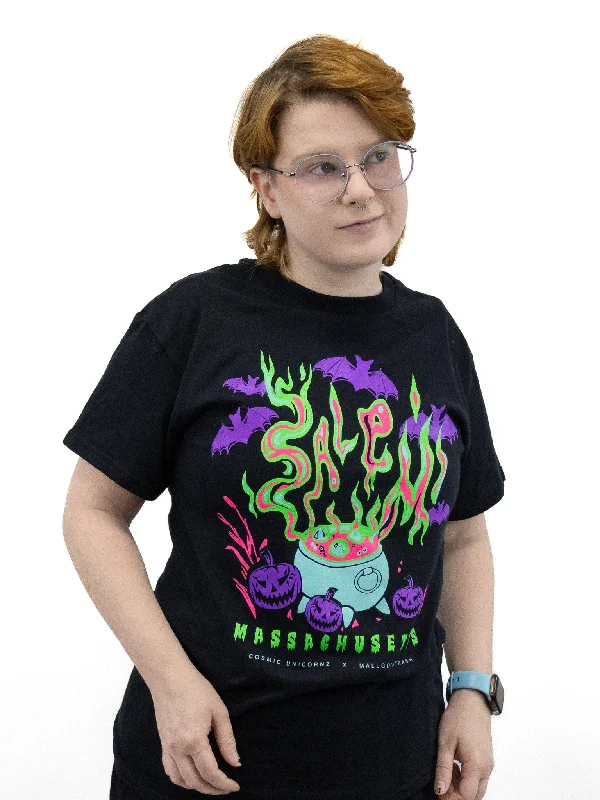 Neon Salem Cauldron T-Shirt Sleek Women's 