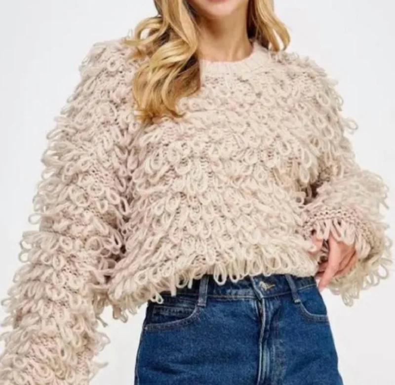 Smiles For You Sweater In Taupe Sustainable Organic