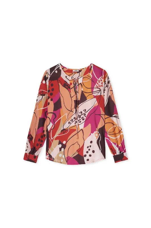 Leaf Millie Printed Blouse - Pumpkin Orange Contemporary 