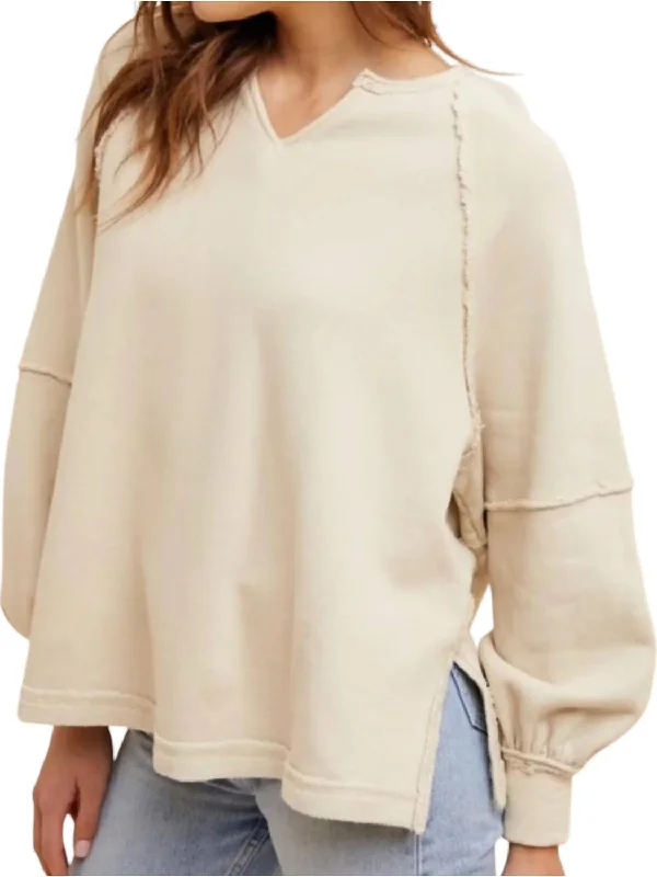 Oversized Pullover Sweater In Buttercream Traditional Women's Wool