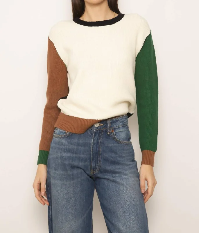 Casey Crew Sweater In Black Multi Refined Women's Classic 