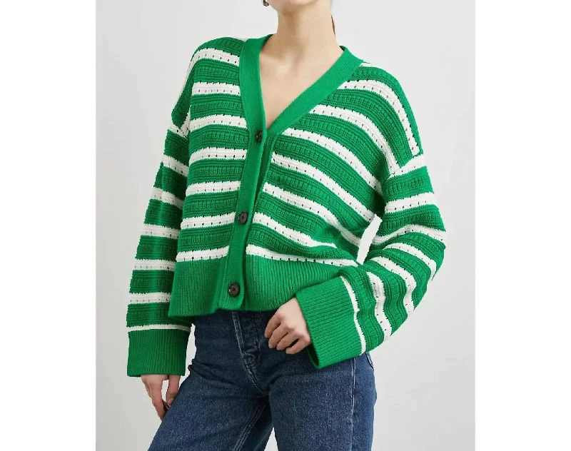 Geneva Cardigan In Kelly Stripe Artistic Women's Avant - 