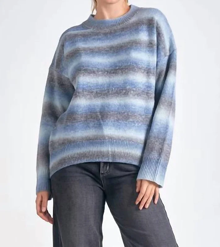 Space Dye Crew Neck In Blue Trendy Women's 