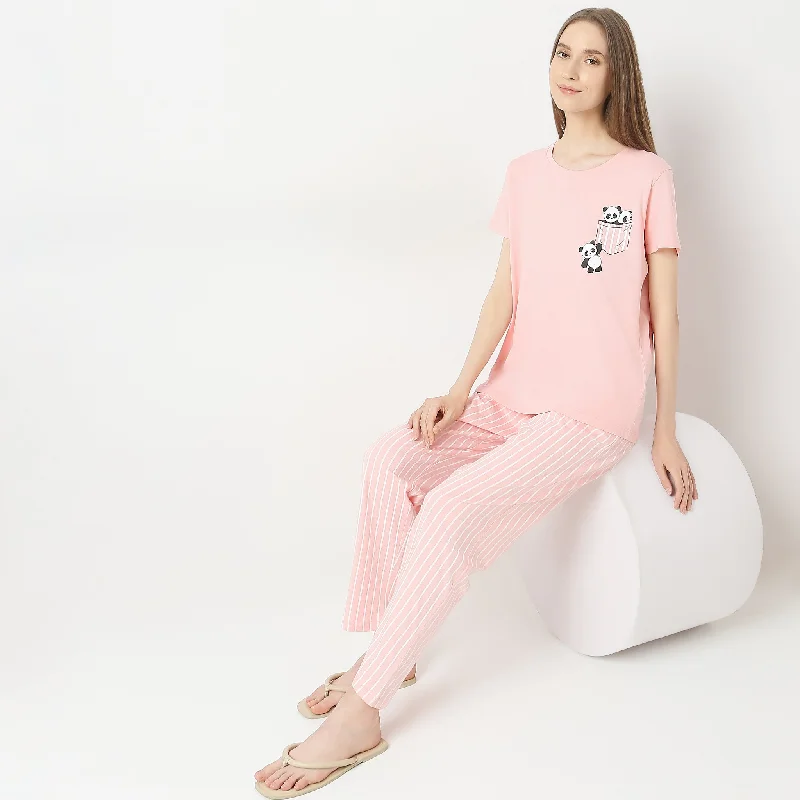 Regular Fit Printed Lounge T-Shirt Bold Women's Animal Print