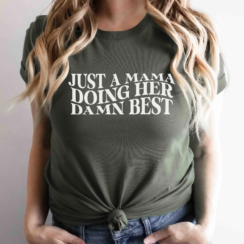 Mama's Best Graphic Tee | Military Green British Gentlewoman Style
