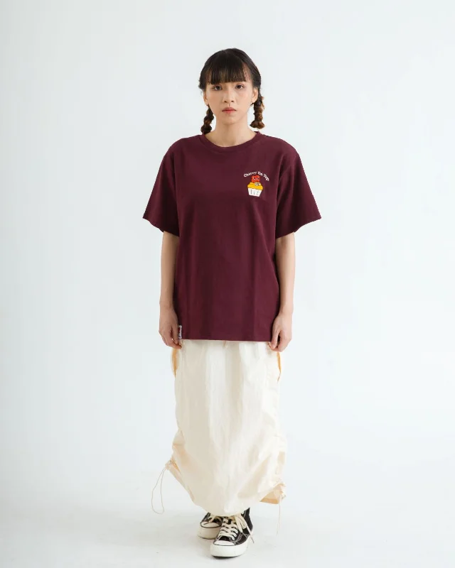 LULU Cherry On Top Graphic Tee (Maroon) Gym