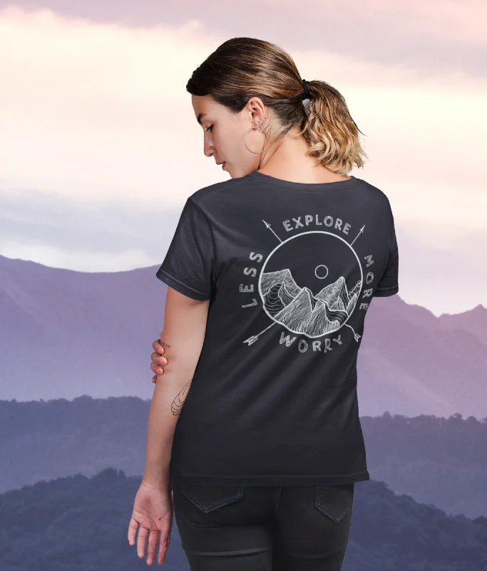 Explore More Worry Less Unisex Organic Cotton T-shirt Hip Women's Retro