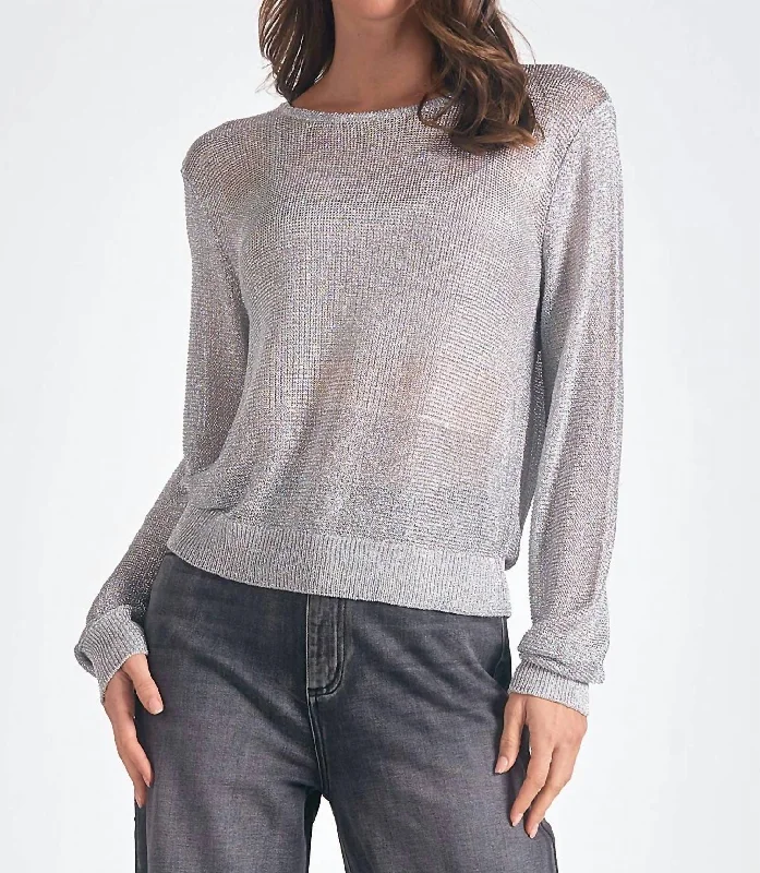 Iris Sweater In Silver Modern Women's 