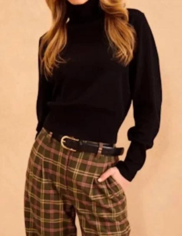 William Turtleneck In Caviar Unique Women's Upcycled