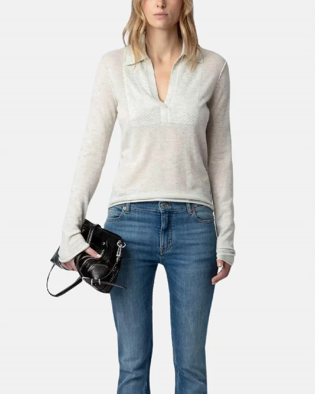Sally Diamante Cashmere Sweater In Neige Traditional Women's Wool