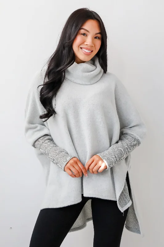 Cozy Weekends Heather Olive Soft Knit Cowl Neck Top - DOORBUSTER Bold Women's Statement