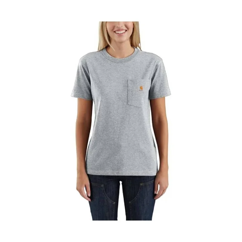 Carhartt Women's Loose Fit Heavyweight Short-Sleeve Pocket T-Shirt - Heather Gray Women Carhartt Women's Loose Fit Heavyweight Short-Sleeve Pocket T-Shirt - Heather Gray Women