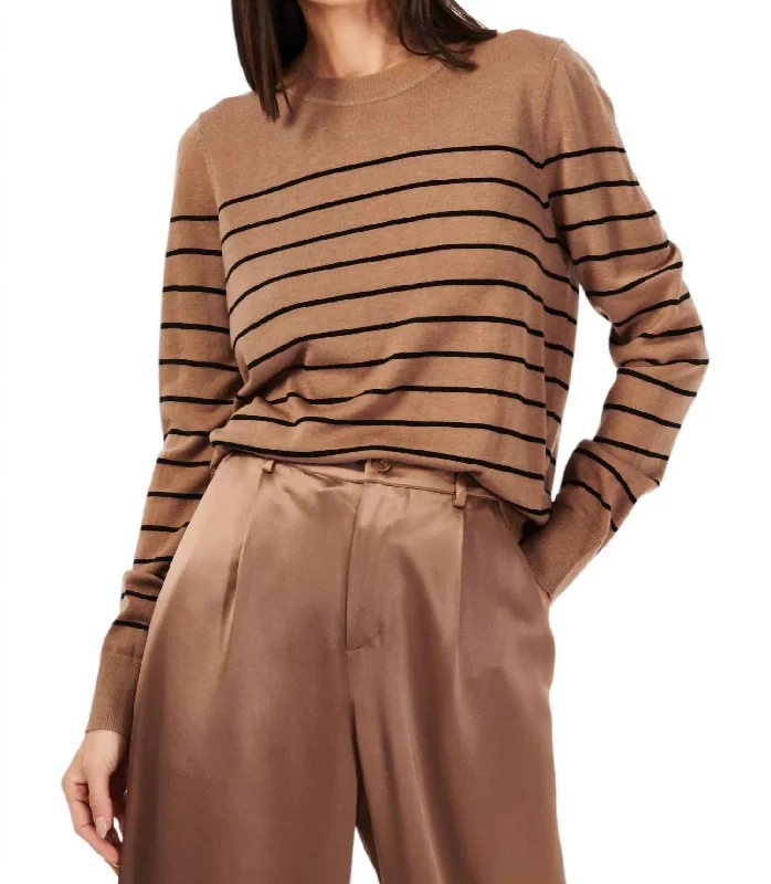 Lucinda Sweater In Nutshell Stripe Trendy Women's 