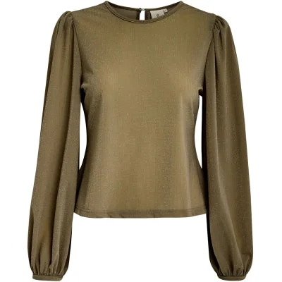 PC8116 Ebba Puff Sleeve Top -  Canteen Metallic Monochromatic All - in - one