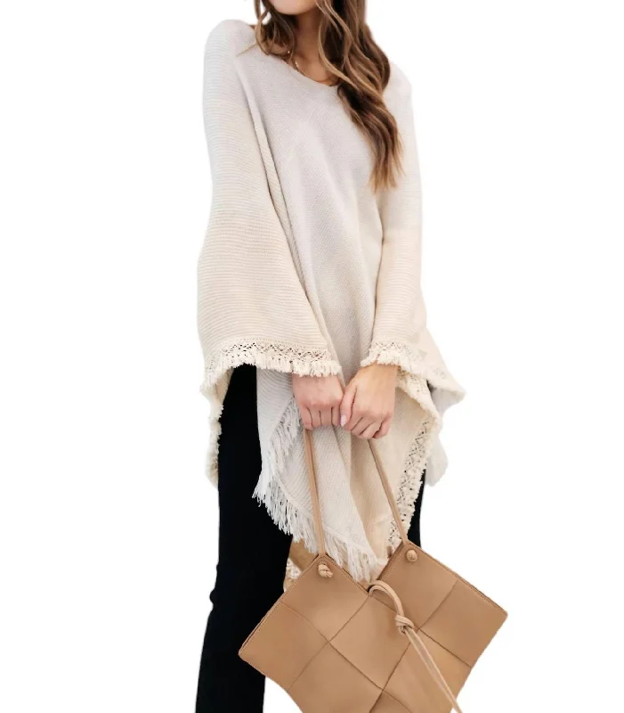 Forever Loved Poncho In Grey Vacation