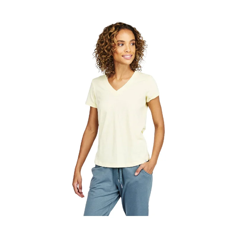 Tasc Women's NOLA V Neck T Shirt - Daisy Yellow - ONLINE STORE CREDIT/EXCHANGE ONLY Earthy Women's Hemp - based