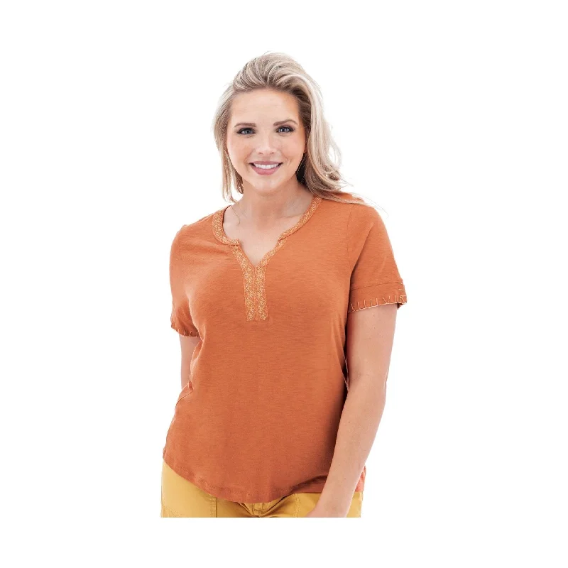 Aventura Women's Ellis Short Sleeve Top - Ginger Spice - ONLINE STORE CREDIT/EXCHANGE ONLY Sustainable Organic