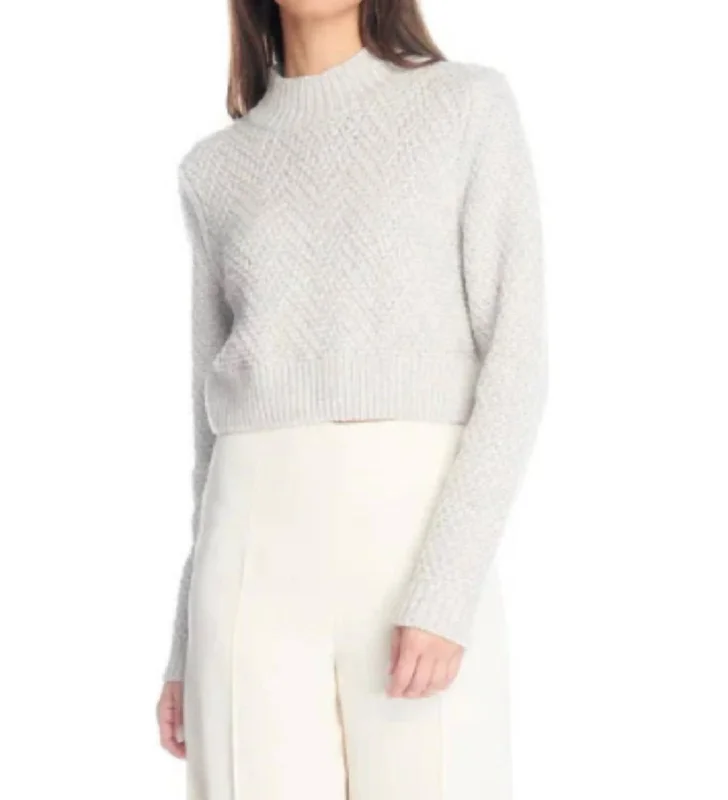 Funnel Pullover In Off White Refined Women's Velvet