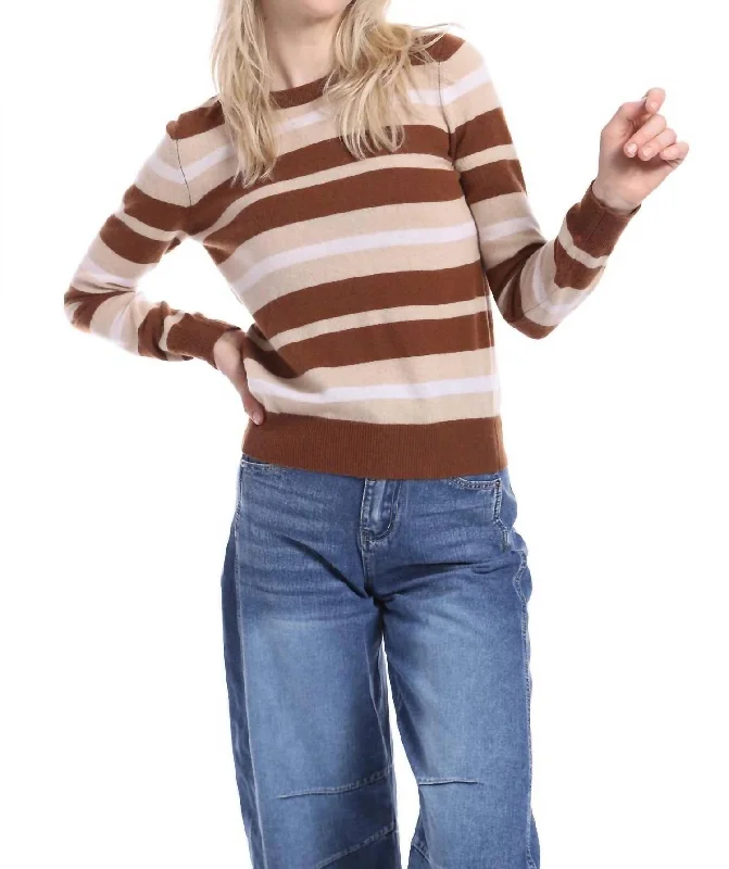 Cashmere Pullover In Syrup Combo Geometric