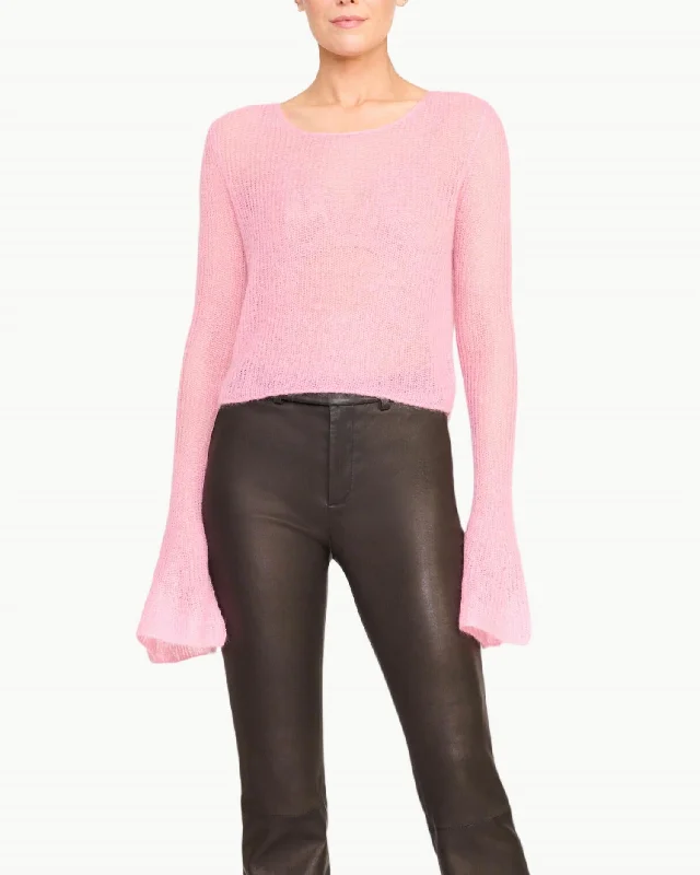 Parker Sweater In Damask Pink Cool Women's Distressed