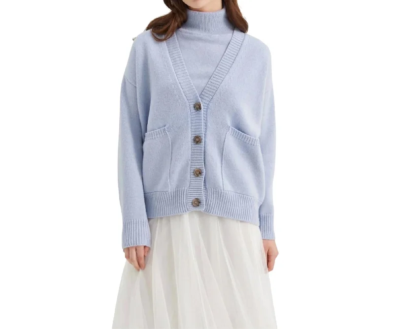 Delfina Cardigan In Azzuro Nuvola Sophisticated Women's 
