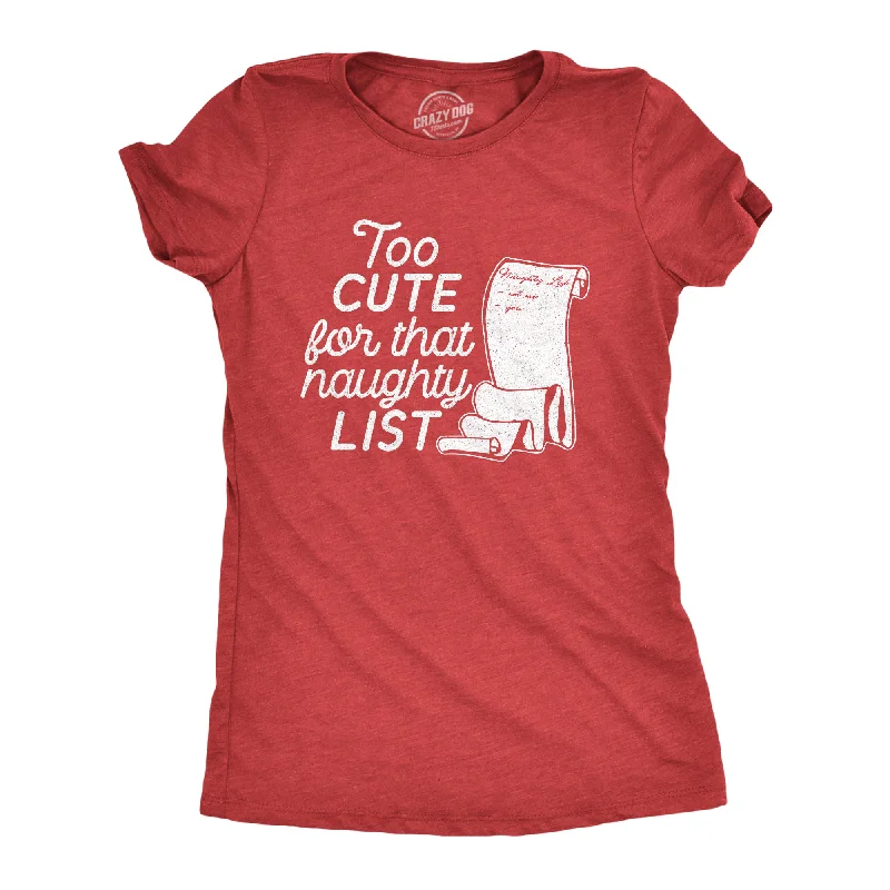 Too Cute For That Naughty List Women's T Shirt Dapper Women's Bow - adorned