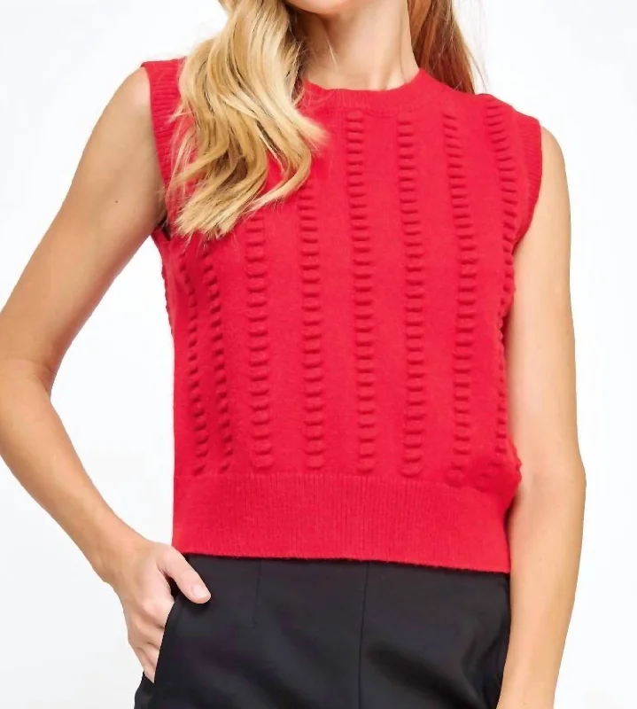 Textured Sweater Vest Edgy Women's Punk